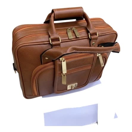 Canvas & Leather Hybrid Messenger Angle 2